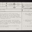 Carn Fada, NC55SE 19, Ordnance Survey index card, page number 1, Recto
