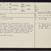 Creagach, NC63NW 13, Ordnance Survey index card, page number 1, Recto