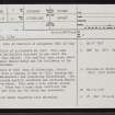 Knocarthur, NC70NE 7, Ordnance Survey index card, page number 1, Recto