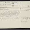 Coilreaney, NC70NE 25, Ordnance Survey index card, page number 1, Recto