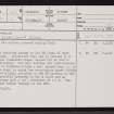 Achnahuie, NC70NW 47, Ordnance Survey index card, page number 1, Recto