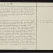 Caisteal Na Coille, NC71SE 13, Ordnance Survey index card, page number 2, Verso
