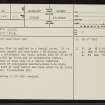 Carn Glas, NC73SE 1, Ordnance Survey index card, page number 1, Recto
