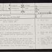 Cladh Rivigill, NC74NW 1, Ordnance Survey index card, page number 1, Recto