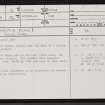 Skelpick Burn, NC75NW 13, Ordnance Survey index card, page number 1, Recto
