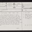 Dun Chealamy, NC75SW 9, Ordnance Survey index card, page number 1, Recto