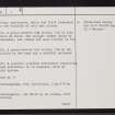 Armadale Burn, NC76SE 1, Ordnance Survey index card, page number 2, Verso