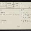 Fiscary, NC76SW 4, Ordnance Survey index card, page number 1, Recto