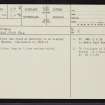 Dunrobin, NC80SE 28, Ordnance Survey index card, page number 1, Recto