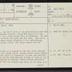 Cairn Greeanan, NC81SW 1, Ordnance Survey index card, page number 1, Recto