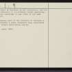 Cairn Greeanan, NC81SW 1, Ordnance Survey index card, page number 2, Verso