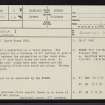 Suisgill, NC82NE 11, Ordnance Survey index card, page number 1, Recto