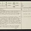 Kinbrace, NC83SW 6, Ordnance Survey index card, page number 1, Recto