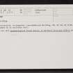 Dyke, NC84NE 15, Ordnance Survey index card, Recto