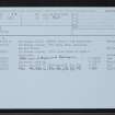 Dyke, NC84NE 15, Ordnance Survey index card, Recto