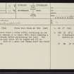 Millburn, NC85NE 2, Ordnance Survey index card, page number 1, Recto