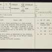 Trantlemore, NC85SE 2, Ordnance Survey index card, page number 1, Recto