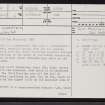 Dun Mhairtein, NC86NE 1, Ordnance Survey index card, page number 1, Recto