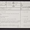 Dail A' Bhaite, NC86SW 2, Ordnance Survey index card, page number 1, Recto