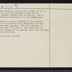 Oulmsdale Burn, NC91NE 16, Ordnance Survey index card, page number 2, Verso