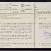 Salscraggie Lodge, NC91NE 26, Ordnance Survey index card, page number 1, Recto