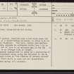 Badiepullacher, NC91NE 31, Ordnance Survey index card, page number 1, Recto
