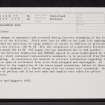 Kilearnan Hill, NC91NE 75, Ordnance Survey index card, Recto