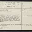 Clach Mhic Mhios, NC91NW 11, Ordnance Survey index card, page number 1, Recto