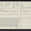 Balvalaich, NC91NW 12, Ordnance Survey index card, page number 1, Recto