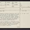 Balvalaich, NC91NW 14, Ordnance Survey index card, page number 1, Recto