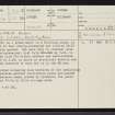 Gylable Burn, NC91NW 30, Ordnance Survey index card, page number 1, Recto