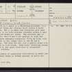 Gylable Burn, NC91NW 31, Ordnance Survey index card, page number 1, Recto