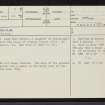 Crackaig, Farmhouse, NC91SE 7, Ordnance Survey index card, page number 1, Recto