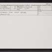 Lothbeg, The Wolf Stone, NC91SW 36, Ordnance Survey index card, Recto