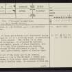 Ach An Fhionnfhuaraidh, NC92SW 14, Ordnance Survey index card, page number 1, Recto