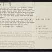 Sandside, NC96NE 9, Ordnance Survey index card, page number 2, Verso