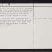 Isauld House, NC96NE 22, Ordnance Survey index card, page number 2, Verso