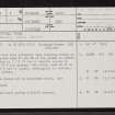 Achvarasdal Lodge, NC96SE 8, Ordnance Survey index card, page number 1, Recto