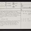 Creagan Liath, NC96SE 9, Ordnance Survey index card, page number 1, Recto