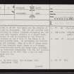 Achins, NC96SE 10, Ordnance Survey index card, page number 1, Recto