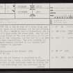 Little Rock, NC96SE 13, Ordnance Survey index card, page number 1, Recto