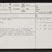 Beinn Ratha, NC96SE 25, Ordnance Survey index card, page number 1, Recto