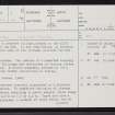 Badbea, ND01NE 2, Ordnance Survey index card, page number 1, Recto