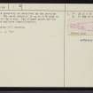 Salscraggie, ND01NW 1, Ordnance Survey index card, page number 2, Verso