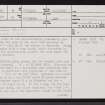 Shean Buidhe, ND05NE 8, Ordnance Survey index card, page number 1, Recto