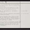 Shean Buidhe, ND05NE 8, Ordnance Survey index card, page number 2, Verso