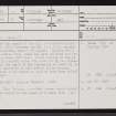 Port-An-Eilein, ND05NE 11, Ordnance Survey index card, page number 1, Recto