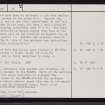 Brawlbin, ND05NE 15, Ordnance Survey index card, page number 2, Verso