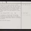 Torr Phadruig, ND05NE 16, Ordnance Survey index card, page number 2, Verso