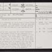 Tulloch Of Achavarn, ND05NE 29, Ordnance Survey index card, page number 1, Recto
